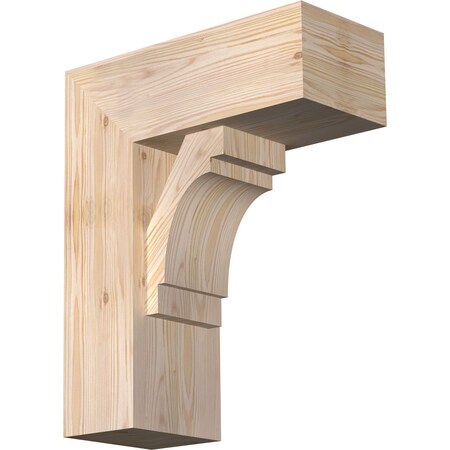 Ekena Millwork Merced Block Smooth Bracket w/ Offset Brace, Douglas Fir, 7 1/2"W x 18"D x 22"H BKT0806X18X22MRC05SDF